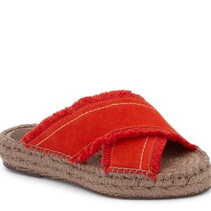 Platform Red Raffia Sandal